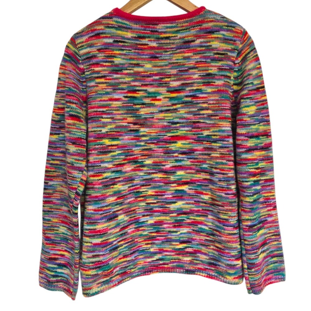 Multicolour Knitted V-Neck Sweater Lightweight Pullover‎ Large - Picture 4 of 6